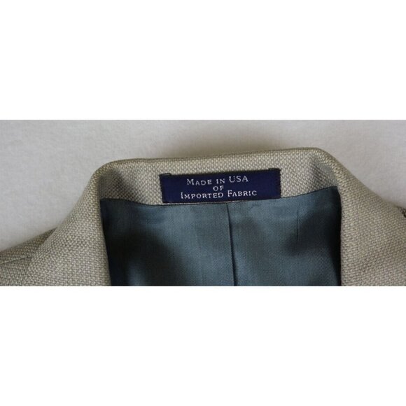 LANDS' END - MEN'S BEIGE SILK WOOL BLEND BLAZER JACKET - SIZE 42R - Picture 5 of 12